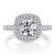 Italo Halo Created White Sapphire Engagement Ring