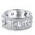 Italo Art Deco Created White Sapphire Wedding Band(1.02 CT. TW.)