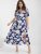 Floral Printed Ruffled Split Wrap Maxi Dress