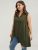 Button Through Asymmetrical Hem Sleeveless Tank Top