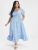 Daisy Ruffles Cold Shoulder Elastic Waist Maxi Dress