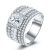 Italo Triple Row Created White Sapphire Engagement Ring