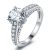 Italo Cathedral Created White Sapphire Engagement Ring