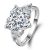 Italo Three Stone Heart Created White Sapphire Engagement Ring