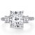 Italo Three Stone Created White Sapphire Engagement Ring