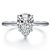 Italo Solitaire Pear Created White Sapphire Engagement Ring