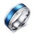 Italo Milgrain Blue Titanium Steel Men’s Wedding Band