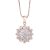 Rose Gold Flower Design White Pendant Necklace