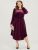 Solid Mesh Patchwork Pocket Velvet Arc Hem Dress