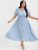 Bloom Dress – Solid Polka Dot Chiffon Button Puff Sleeve Dress