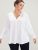 Solid V Neck Fake Button Blouse