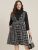 Plaid Sleeveless Pocket Button Detail Suspender Dress  Without Sweater