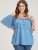 Plain Ruffles Broderie Anglaise Cold Shoulder T-shirt