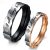 Two Tone Interwine Titanium Steel Couple Rings